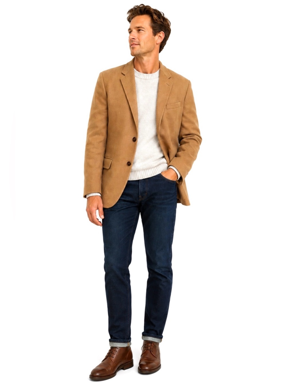 Christopher Hayes, Men's Camel Hair Tan Blazer, size 46R